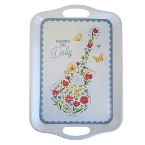 Dolly Parton Raised on Dolly Serving Tray 11.5”x16” Flower Guitar Design New